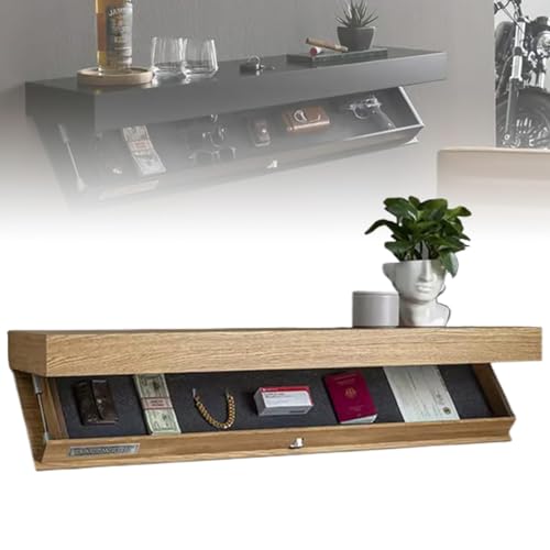 AHDUELLWA Magicflap Designer Shelf with Secret Compartment, Concealed Floating Shelf, Wall-Mounted Storage Solution, Modern Home Decor, Ideal for Living Room or Office