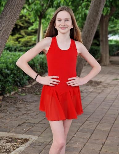Image of Arshiner Kid Girls Hollow Back Ballet Leotard with Skirt Sleeveless Dance Dresses