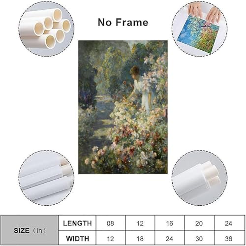 Toile Abbott Fuller Graves Mer de fleurs 60 x 90 tableau floral impression - 3