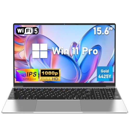 FUNYET Ordenador Portátil, 2026 Laptop Win11 de 15,6 Pulgadas, 8GB RAM 256GB SSD, Portátil Pentium Gold 4425Y, IPS FHD 1920 x 1080 Notebook, 180°Cierre Abierto, 5000 mAh, Ranura para Tarjeta TF，WiFi5