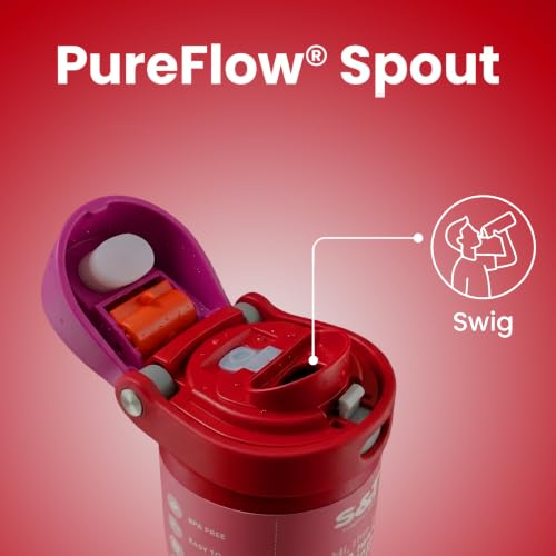 Image of STRAW&WEAVE PureFlow Water Bottle 710 ml Stainless Steel Sports Bottle with Sipper Cap | For Home, Office, Gym, Travelling | Lightweight | BPA Free (Rose Cloud)