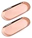ANZOME 2 stück Roségold Platte Serviertabletts Buffet Aufbewahrung Platte - Oval Groß Rose Gold