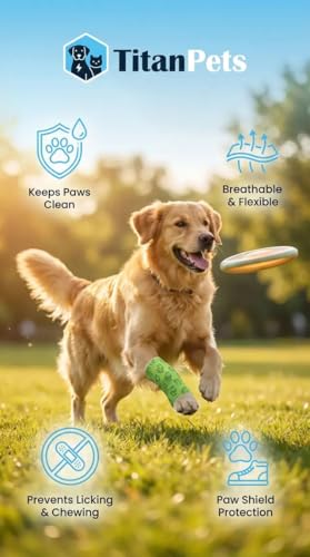 Image of Dog Bandage Cohesive Wrap for Paw & Leg | 7.5cm x 4.5m - Pack of 4 | Easy Tear, Fur Safe | Self Adhesive Elastic Vet Tape for Walking Protection, Wound Care & Licking Prevention Bandage Roll