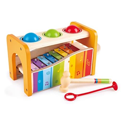 Hape Xylophon und Hammerspiel mit ausziehbarem Xylophon, multifunktionales Holzspielzeug, ab 12 Monaten Cover