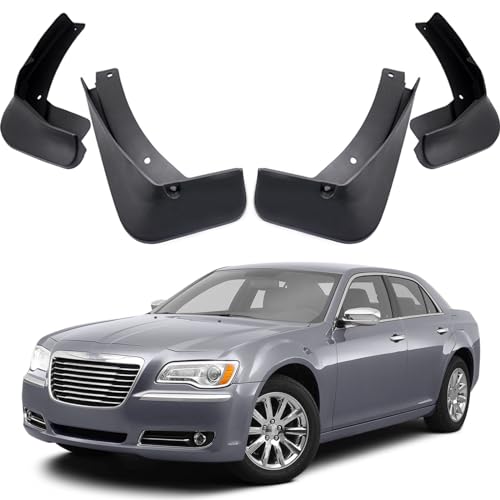 Image of Mud Flaps Splash Guards Compatible with Chrysler 300 2011-2014 | Front Rear Mud Guards Set of 4, Black