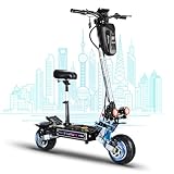 GooBee ZO01 Pro Electric Scooter Dual Motor 6000w Up to 58 MPH,60Miles Long Range Dual Hydrualic Disc Brake & Suspensions & Steer Damper,10'*4.5'Fat Tire Sport Adult Electric Scooter with Seat