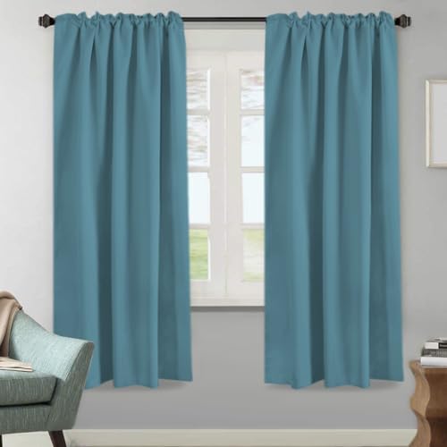 Image of H.VERSAILTEX Blackout Curtains Thermal Insulated Window Treatment Panels Room Darkening Blackout Drapes for Living Room Back Tab /Rod Pocket Bedroom Draperies (2 Panels, Storm Blue, 52 x 72 Inch)
