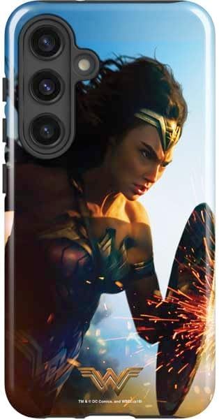 Skinit Impact Phone Case Compatible with Galaxy S24 Plus - Officially Licensed DC Comics Wonder Woman Gold Emblem Design