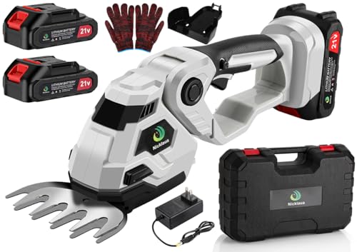 Cordless Hedge Trimmer Cordless Grass Shear & Shrubbery Trimmer with a 5.3-inch Lawn Mower Blade Hedge Trimmer with 2 PCS Batteries for Garden Lawn.Note: It Does not Include the 9-inch Blade.