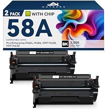 58A Toner Cartridge Black Compatible Replacement for HP 58A 58X CF258A CF258X Toner Works with HP Laserjet Pro MFP M428fdw M404dn M404n M404dw M428fdn M430f M406dn Printer Ink 2 Black with Chip