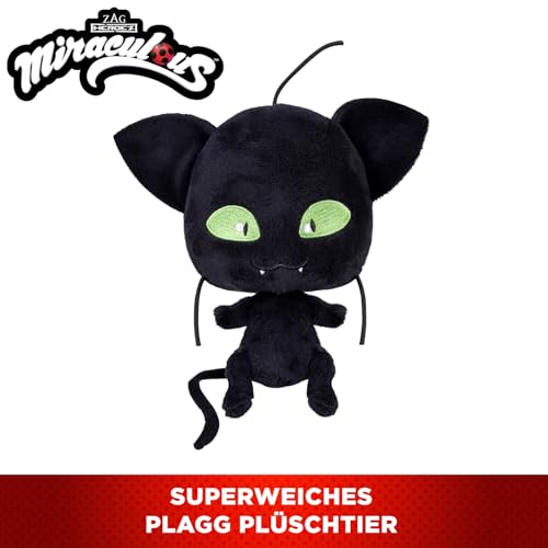 BANDAI - Miraculous - Weiches Stofftier 15cm - Plagg - Offizielle Miraculous Lizenz - Plüsch Kwami Cat Noir Plagg - P50692 – Ansicht 2
