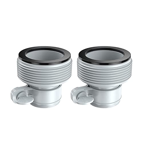 Adaptador de manguera de piscina, paquete de 2 conectores de tubo de piscina con rosca, adaptador de conectores de tubo de piscina para manguera tipo B de 1.25 pulgadas y 1.5 pulgadas Cover