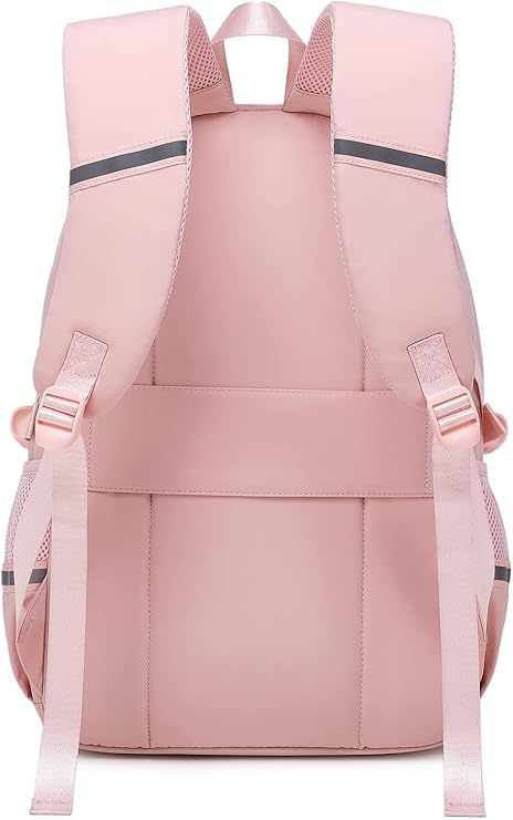 Image of Girls School Backpack with Small Zipper Pouch Fashion Nylon Backpack Multi Compartment Large Capacity Bag with Padded Shoulder Straps & Handle for School Travel Camping College