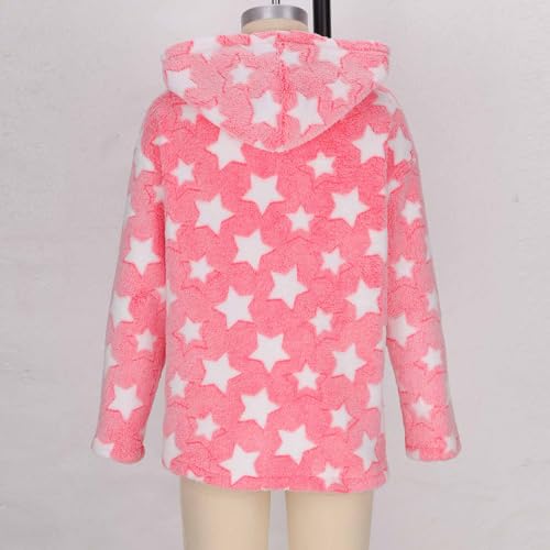 Girls Fuzzy Fleece Hoodie Warm Cute Sweatshirts Cozy Sherpa Pullover Hoodies with Pockets Furry Fall Winter Clothes3