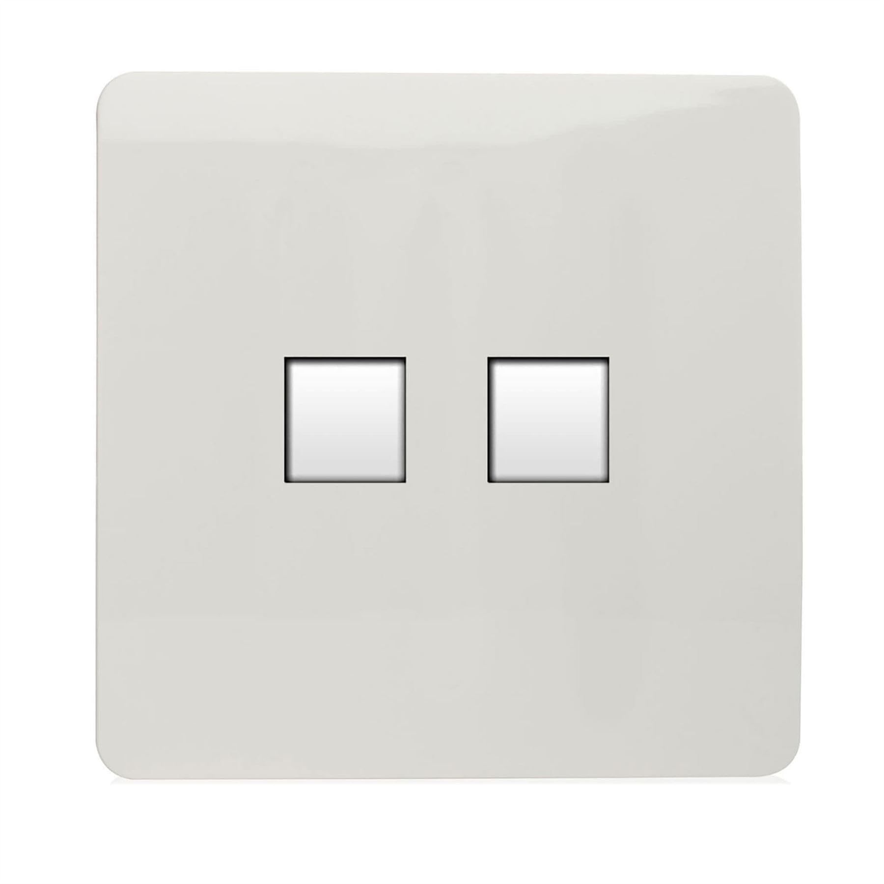 Trendi Switch 2 Gang Rj45 Cat 6 Pc Ethernet Socket - Ice White