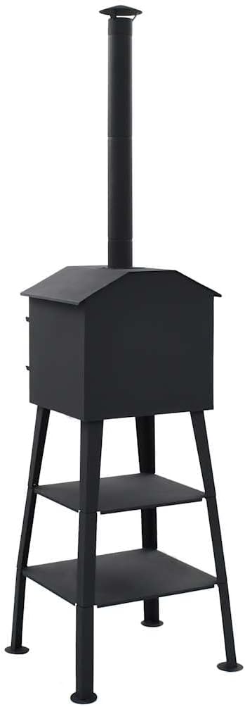 Tbest Outdoor Pizza Oven Charcoal-Fired with 2 Fireclay Stones Portable Charcoal Fired Grill Pizza Maker for Garden Lawn Baking Cooking 22.8" x 24" x 80.7"