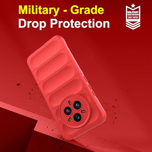 Image of amazon basics Back Case Cover for Realme 14 Pro Plus 5G | Compatible for Realme 14 Pro Plus 5G Back Case Cover | Liquid Silicon Magic with Camera Protection | Red