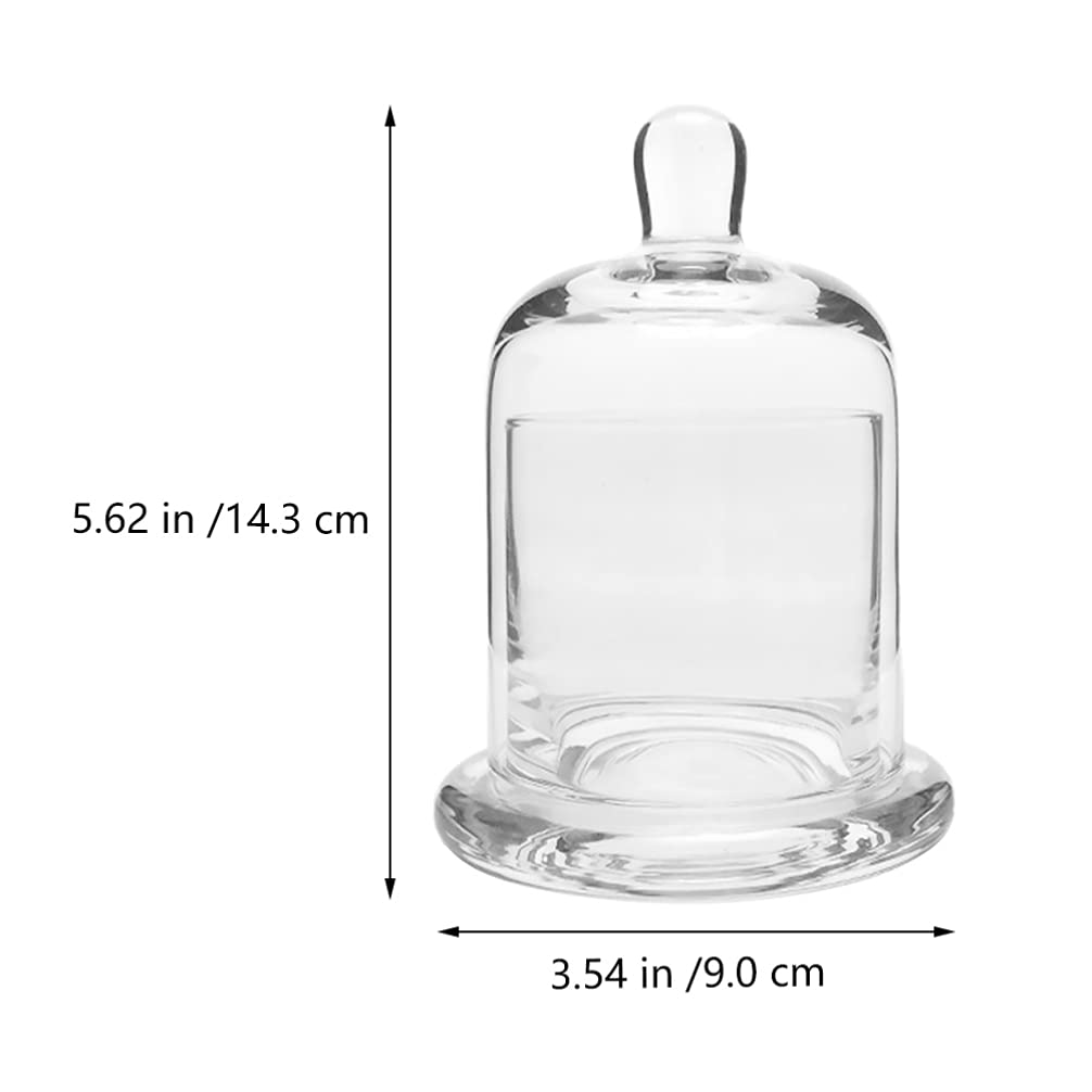 DOITOOL 1set Candle Cup Cake Dome Cover Display Dome Cloche Decorative Display Case Cupcake Decorating Light House Decorations for Home Clear Candleholders Butter Cap Glass Candlestick