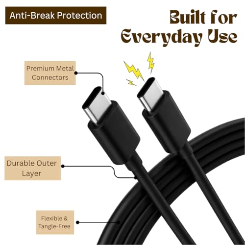 Image of Smolink 68W Type C To Type C Cable Black | Turbo Fast Charging & Data Transfer Cord | Compatible for Motorola Edge 60 Fusion 50 Ultra 50 Pro 40 Neo Razr Ultra G85 G84 G64 G54 | Original Fast Charging