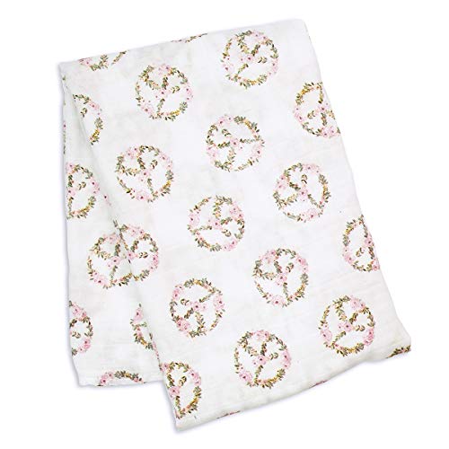 Image of Lulujo Baby Swaddle Blanket| Unisex Softest Bamboo Viscose Muslin Swaddle Blanket| Neutral Receiving Blanket for Girls & Boys | 47in x 47in Peace