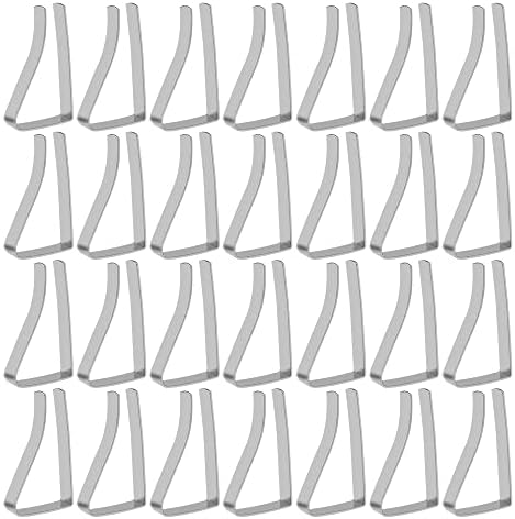 [24 Pack] Tablecloth Clips Stainless Steel Elastic Table Cover Clamps 55mm Large Mouth Adjustable Clip Spring Loaded Holder Clip