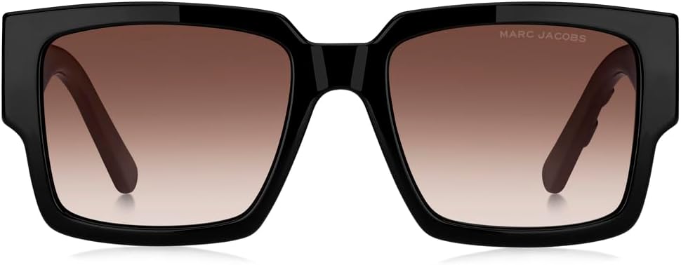 Marc Jacobs Marc 739/S Sunglasses, Black/White, 54 Unisex, Classic, Rectangular, Black