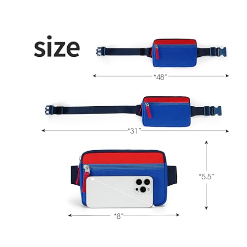 Image of Fanny Pack Birthday Gifts for 7 8 9 10 11 12 13 Year Old Teens Girls Kids, Preppy Cute Trendy Stuff Colorblock Crossbody Bag Adjustable Belt Bags, Dorm Travel Essentials for Girl Fashion