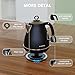 Evoloop 1.7L Electric Kettles, BPA Free Tea Kettle, Hot Water Boiler Heater, Stainless Steel Teapot, Auto Shut-Off & Boil-Dry Protection, 120V/1500W (Black)