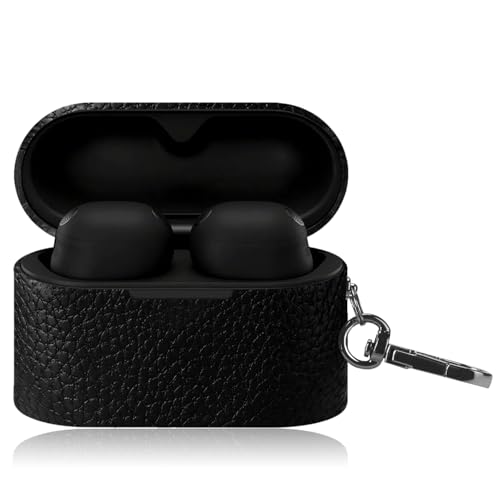 For Sony WF-1000XM6 �p �P�[�X �J�o�[ KONXISA WF-1000XM6 �Ή� �P�[�X ���U�[�ی�J�o�[ ���b�N�t���J���r�i�t�� ���p���₷�� �ϏՌ� �h���h�o �E�H�b�V���u�� �����[�d�\ �����^�т����₷���i�u���b�N�j