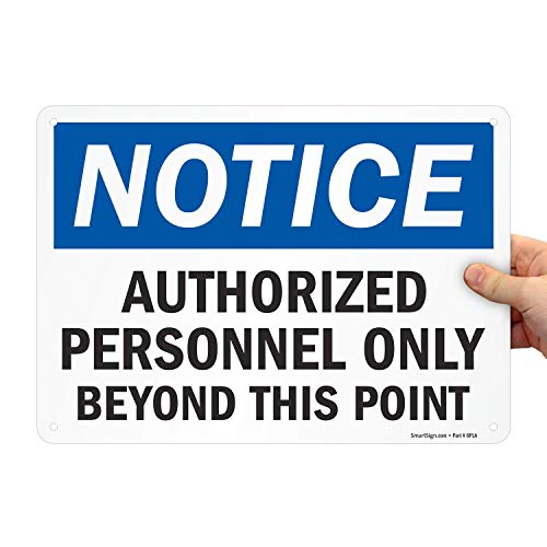 Panneau Authorized Personnel Only aluminium 25,4x35,6 cm signalisation de sécurité