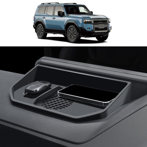 VLSDJ Dashboard Silica Gel Pad for 2024 2025 2026 Toyota Land Cruiser 250 1958 Prado Lc250 Screen Rear Storage Box Dashboard Tray Storage Box Interior Modification Accessories (Screen Storage Box)