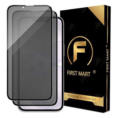 Image of FIRST MART Anti-Spy Matte Screen Protector for iPhone 17e / 16e / iPhone 14 | 9H Anti-Glare Tempered Glass, Edge-to-Edge, Case-Friendly | Pack of 2