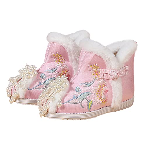 Lykmera Botas de inverno quentes Gilrs para neve de inverno, sapatos com estampa bordada, botas de a