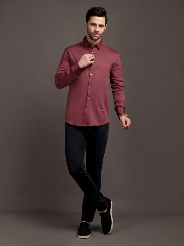 Image of The Stripp & Co Men's Full Sleeve Cotton Solid Shirt | Regular Fit Casual | Soft & Breathable Fabric | Button-Down Collared Formal,& Office Wear | Everyday Shirt | Sizes M to 2XL