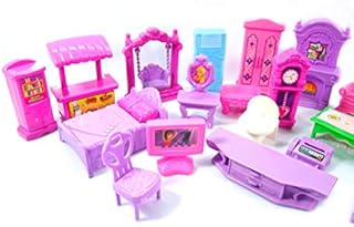 Koowaa 22Pcs Dollhouse Play Set Plastic Furniture Miniature Rooms Baby Kids Pretend Play Toys Children's toy Simulation Play House
