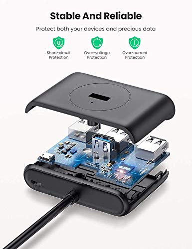 Image of LipiWorld 4 Port USB Hub 3.0 Data Hub with 115CM Portable Extension Cable High Speed Compatible for MacBook Air, Mac Mini, iMac Pro, Microsoft Surface, Ultrabooks