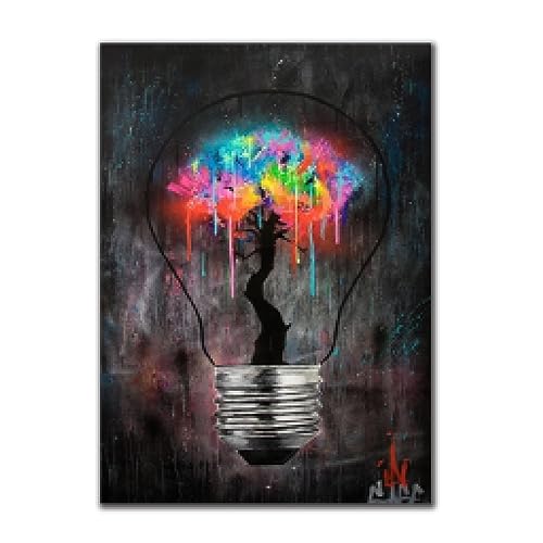 Toile art graffiti abstrait LSYALUCK 50x75 cm décoration murale de salon