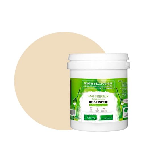 BOX DECO COULEURS Pintura de pared natural ecológica con aspecto mate interior Natura – 1 l/13 m², color beige