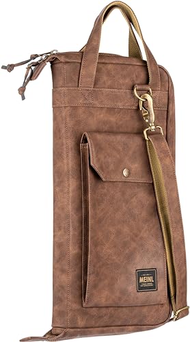Meinl Cymbals Drumstick Bag — Vintage Hyde — for Sticks, Mallets, Brushes and Rods, Heavy-Duty Fabric with Shoulder Strap Plus Floor Tom Hooks