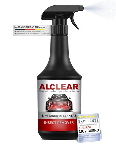 ALCLEAR 721FR Limpiador de llantas, sin ácido, con indicador de color, para llantas de aluminio pintadas y mates, llantas de acero, llantas cromadas, botella de spray de 1.000 ml