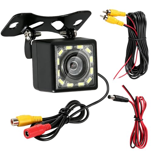 Cagrin Rückfahrkamera Auto 1080P HD mit 12 LED Super Nachtsicht, 6M Kabel