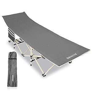 DRMOIS Lit de Camp Pliable – Charge maximale Statique : 260 kg – pour l’extérieur, Le Camping, Les Voyages, la Maison, etc.