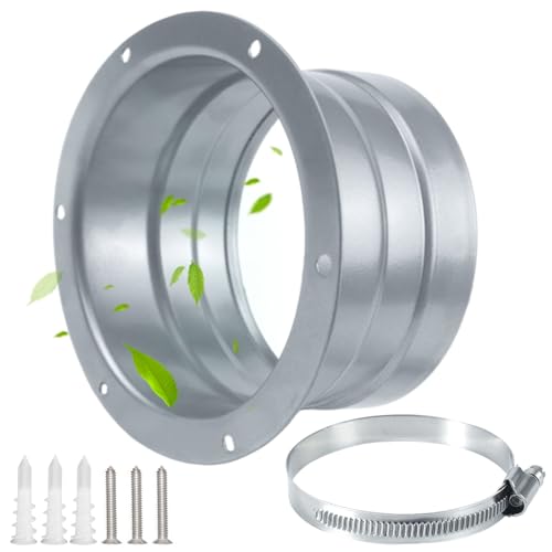 Bride de Rraccordement Ø100 mm Bride en Métal Bride de Connecteur de Conduit Bride de Fixation Murale Bride de Tuyau d'Aération avec des Pinces et des Vis pour Tuyau de Ventilation Flexible