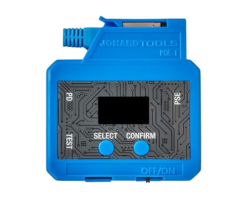 Jonard Tools POE-1 - PoE & Cable Testing Tool– Supports Passive, 802.3af/at/bt Standards, Measures Voltage, Amperage, Resistance