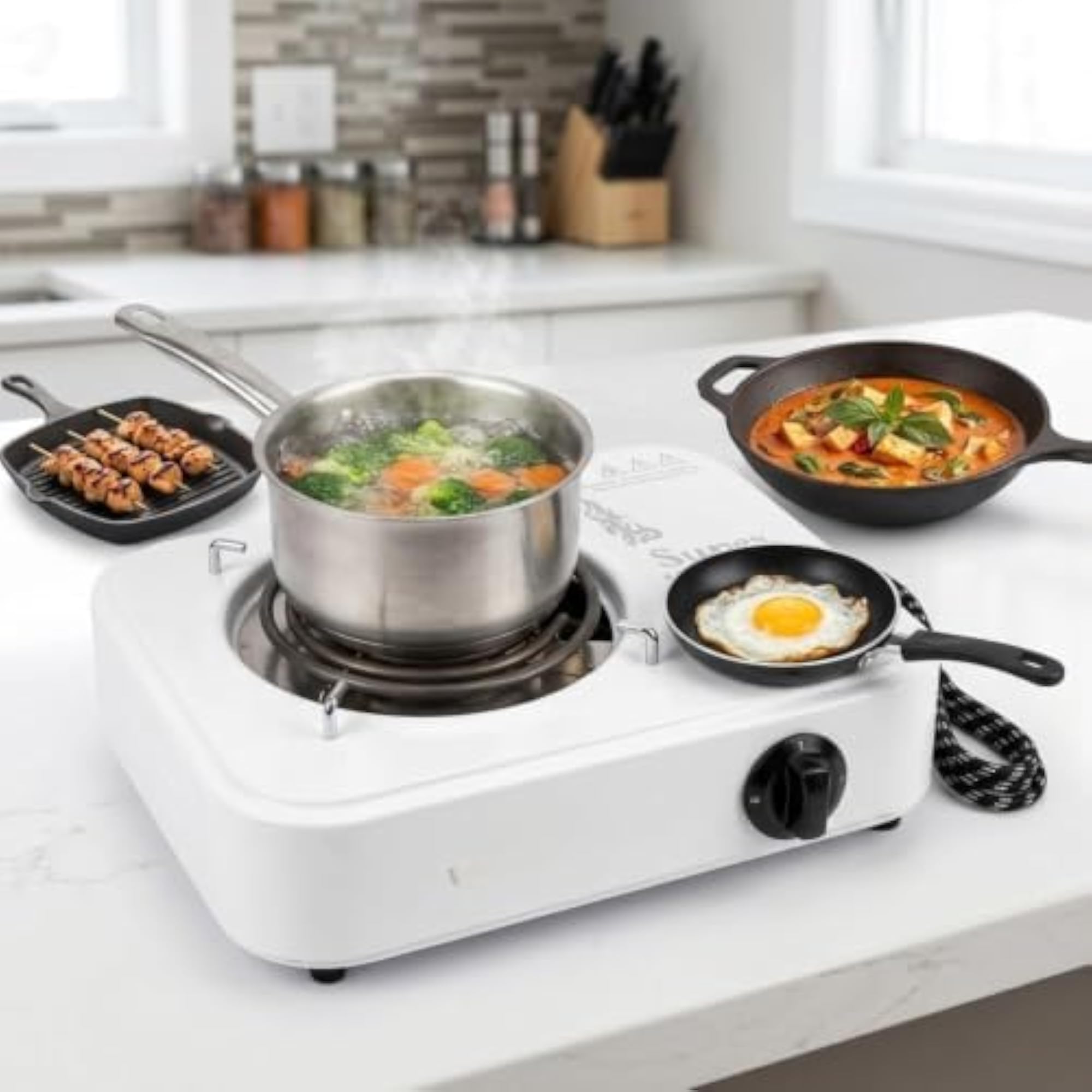 2000W Compact Kitchen Cooking Plate, Durable Iron Heating Plate