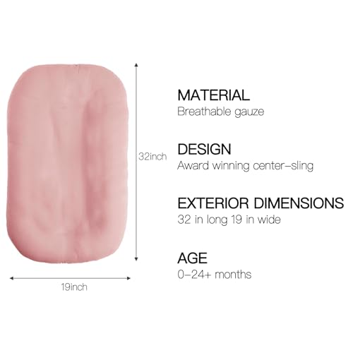 Image of Infant Support Cushion - Baby Support Cushion for Newborn, 0-24 Months, Portable Tummy Time Mat for Home and Travel, Soft Cotton, Supervised Use, Baby Essentials Gift,Petal(1 Cushion + 1 Cover)