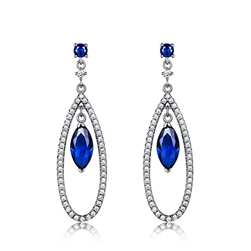 Boucles d'oreilles émeraude WXKAGF en argent 925 anti-allergie pour oreilles sensibles