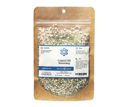 Savory Spice Capitol Hill Seasoning - Onion, Salt & Pepper Spices for Chicken, Fish, Eggs & Veggies | Shallot, Dill, Parsley, Chives Herb Blend (1 Cup Bag - Net: 2.4 oz)