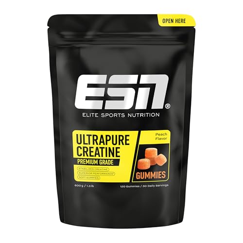 ESN Ultrapure Creatine Gummies 120 Gummies 30 Portionen Peach mit 3 4 g Kreatin Monohydrat pro Tagesportion