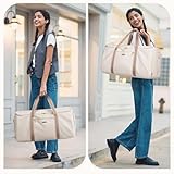 Garment Bags for Travel 2 in 1 Convertible Suit Travel Duffel Bag for Women, Stylish Carry On Duffle Bag with Shoulder Strap and Shoes Compartment (Creamy-White) - Image 7